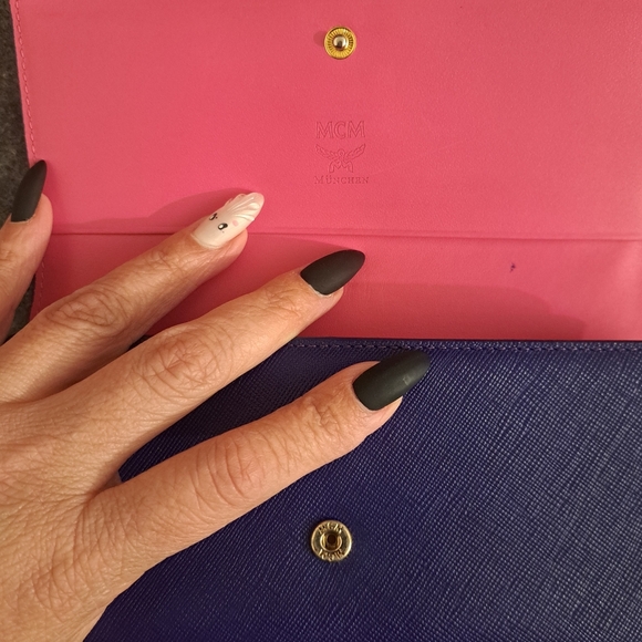 EUC Long MCM Purple Wallet with Gold Logo - Picture 6 of 13